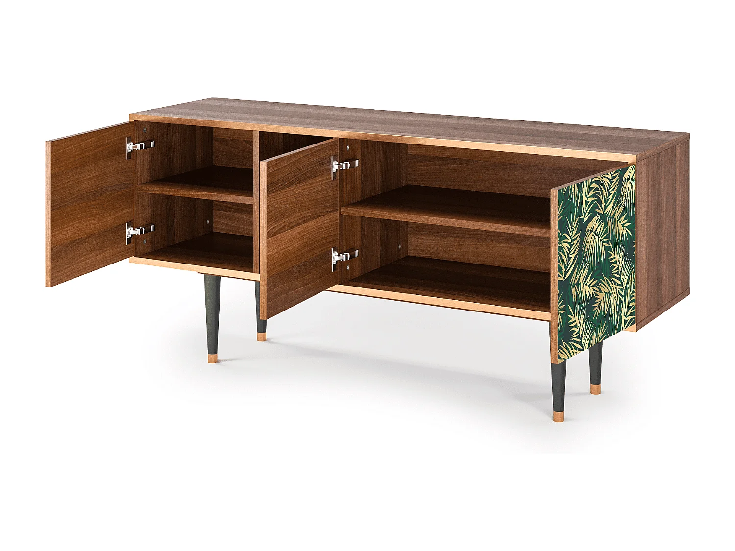 Meuble TV - 150х69х41 cm - T5 - Sunny Palm Tree, Noyer