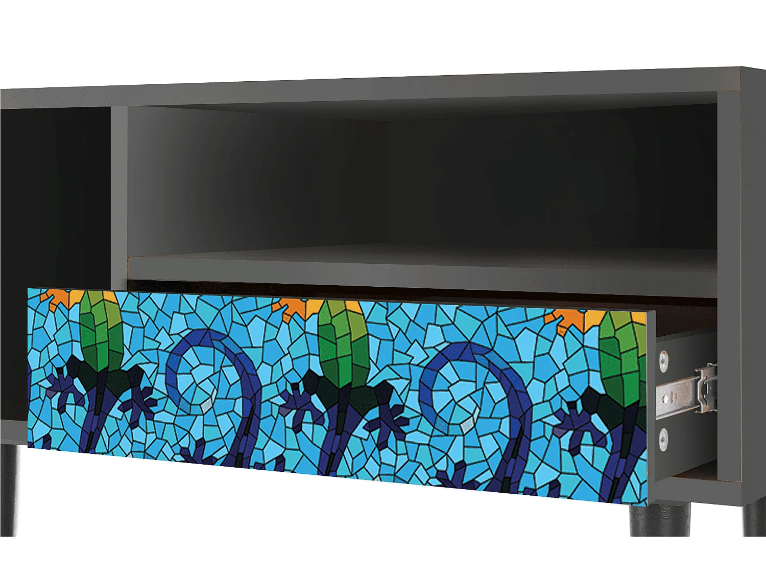 Meuble TV - 115х59х48 cm - T3 - Gaudi's Lizard, Anthracite