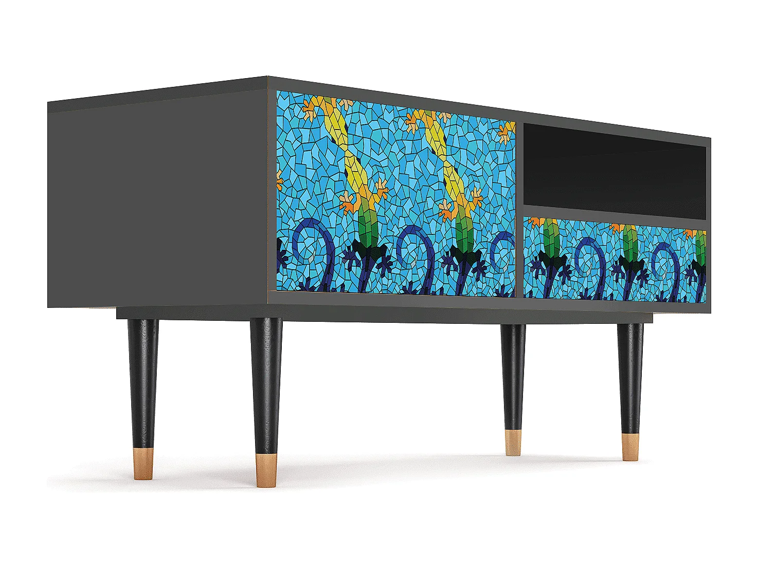 TV-meubel - 115х59х48 cm - T3 - Gaudi's Lizard, Antraciet