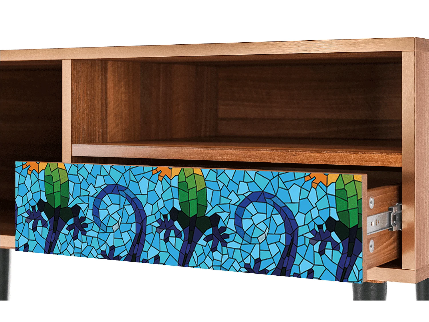 Meuble TV - 115х59х48 cm - T3 - Gaudi's Lizard, Noyer