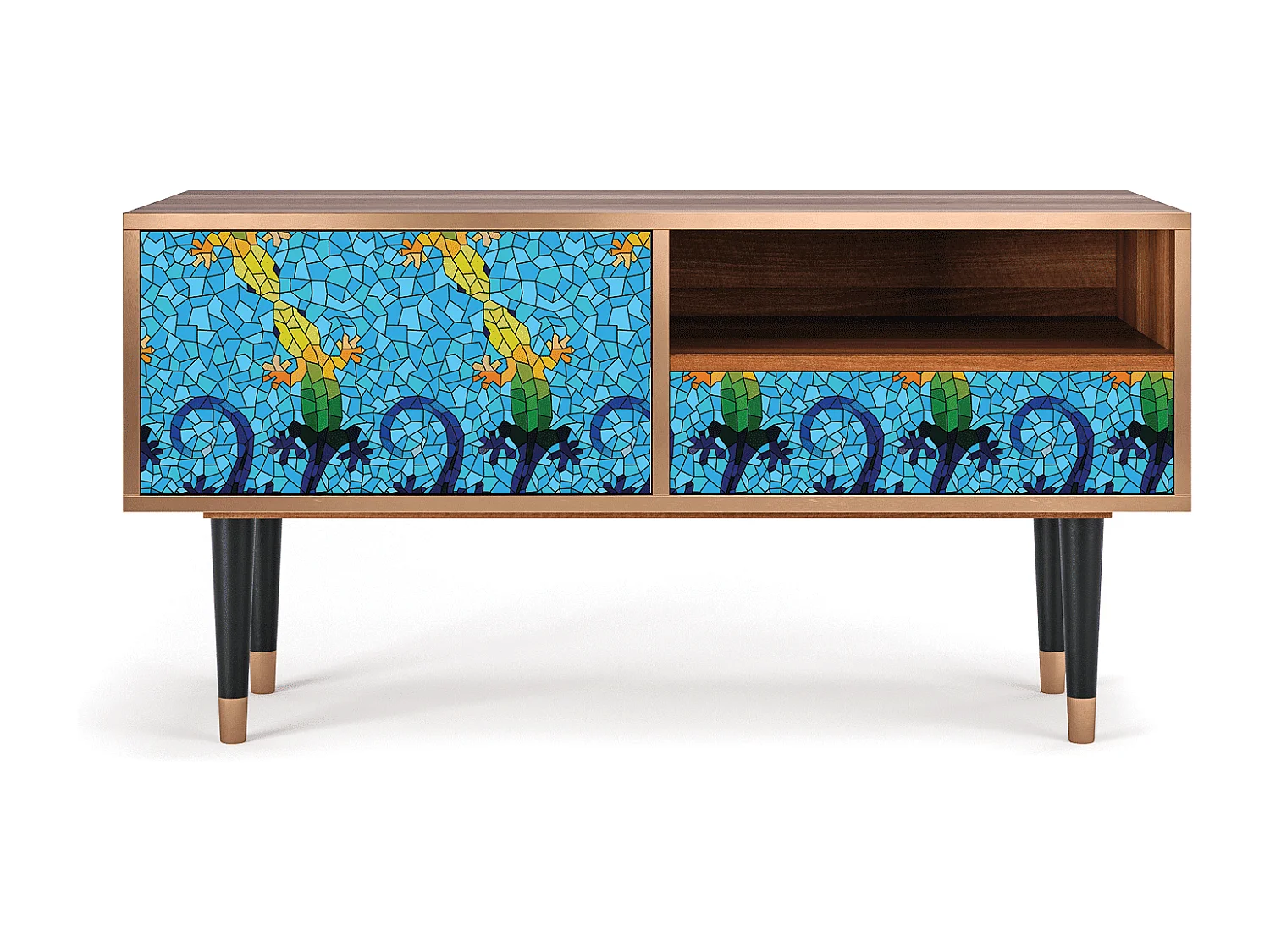 TV-meubel - 115х59х48 cm - T3 - Gaudi's Lizard, Walnoot