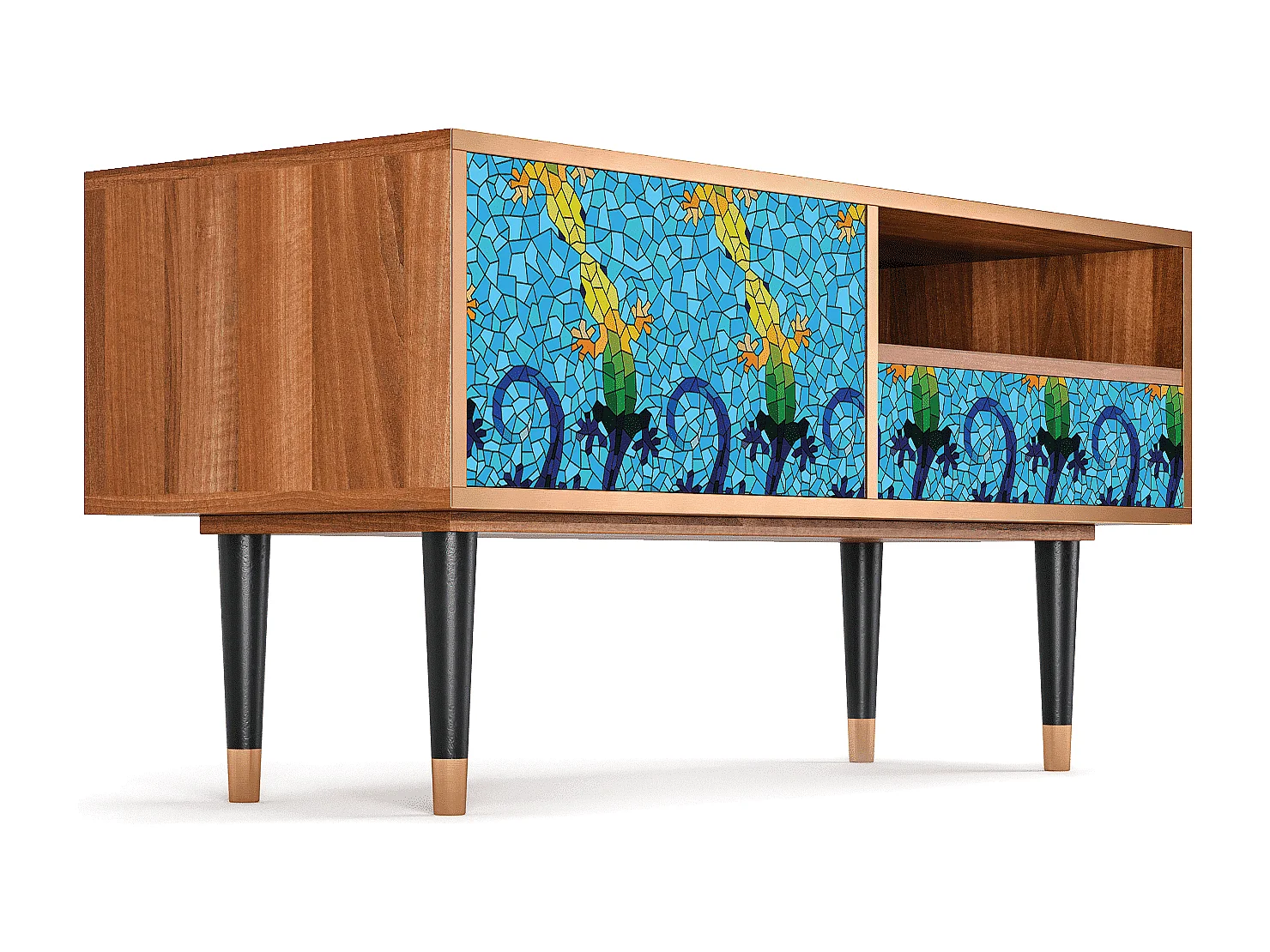 TV-meubel - 115х59х48 cm - T3 - Gaudi's Lizard, Walnoot