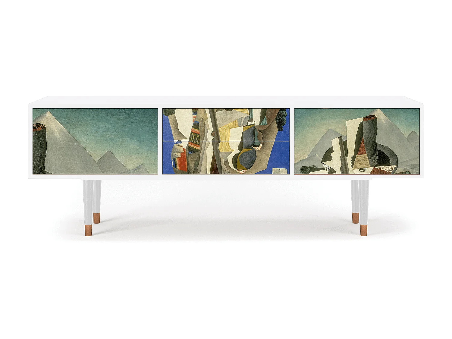 TV-Möbel - 170х59х48 cm - T4 - The Cubist Paintings , Weiß