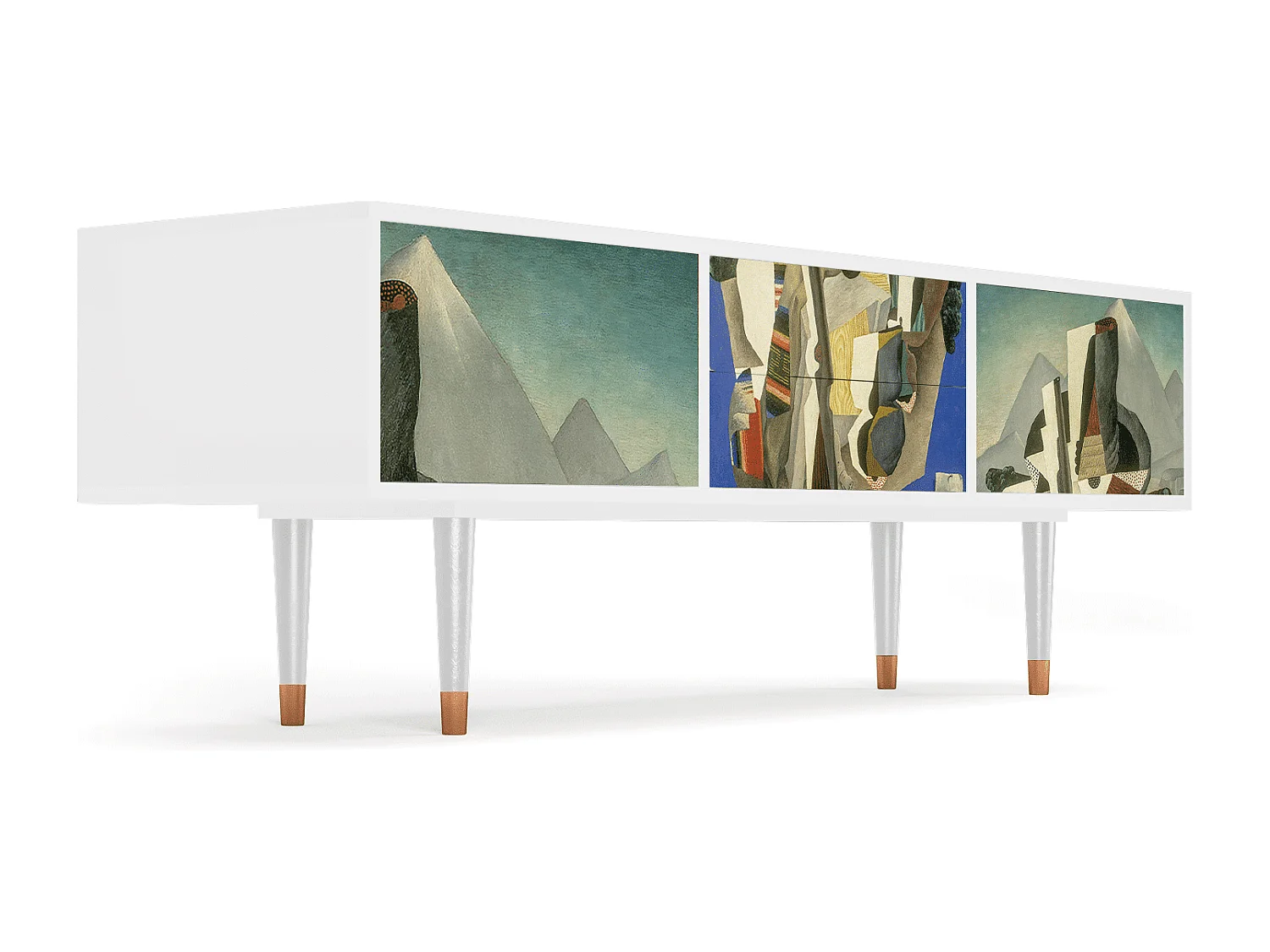 TV-Möbel - 170х59х48 cm - T4 - The Cubist Paintings , Weiß