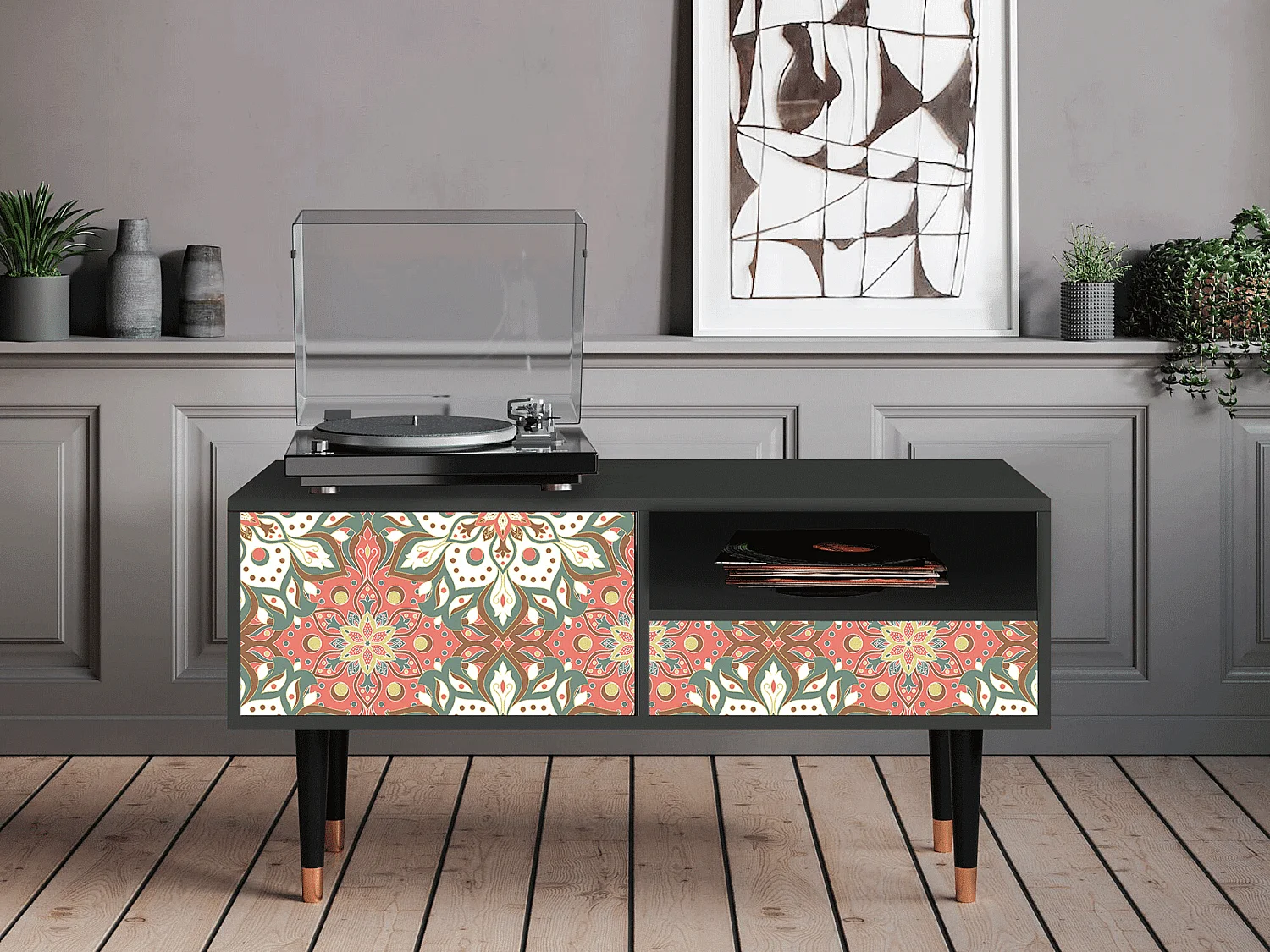 Mobile TV - 115х59х48 cm - T3 - Peach Grove, Antracite