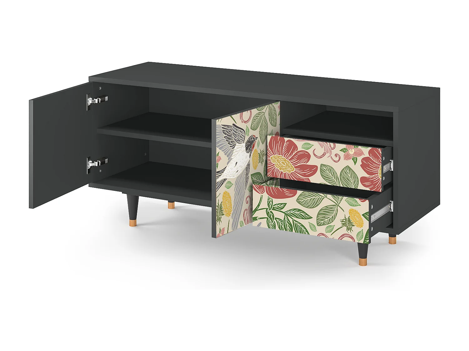 TV-Möbel - 125х56х41 cm - T7 - Spring Swallow, Anthrazit