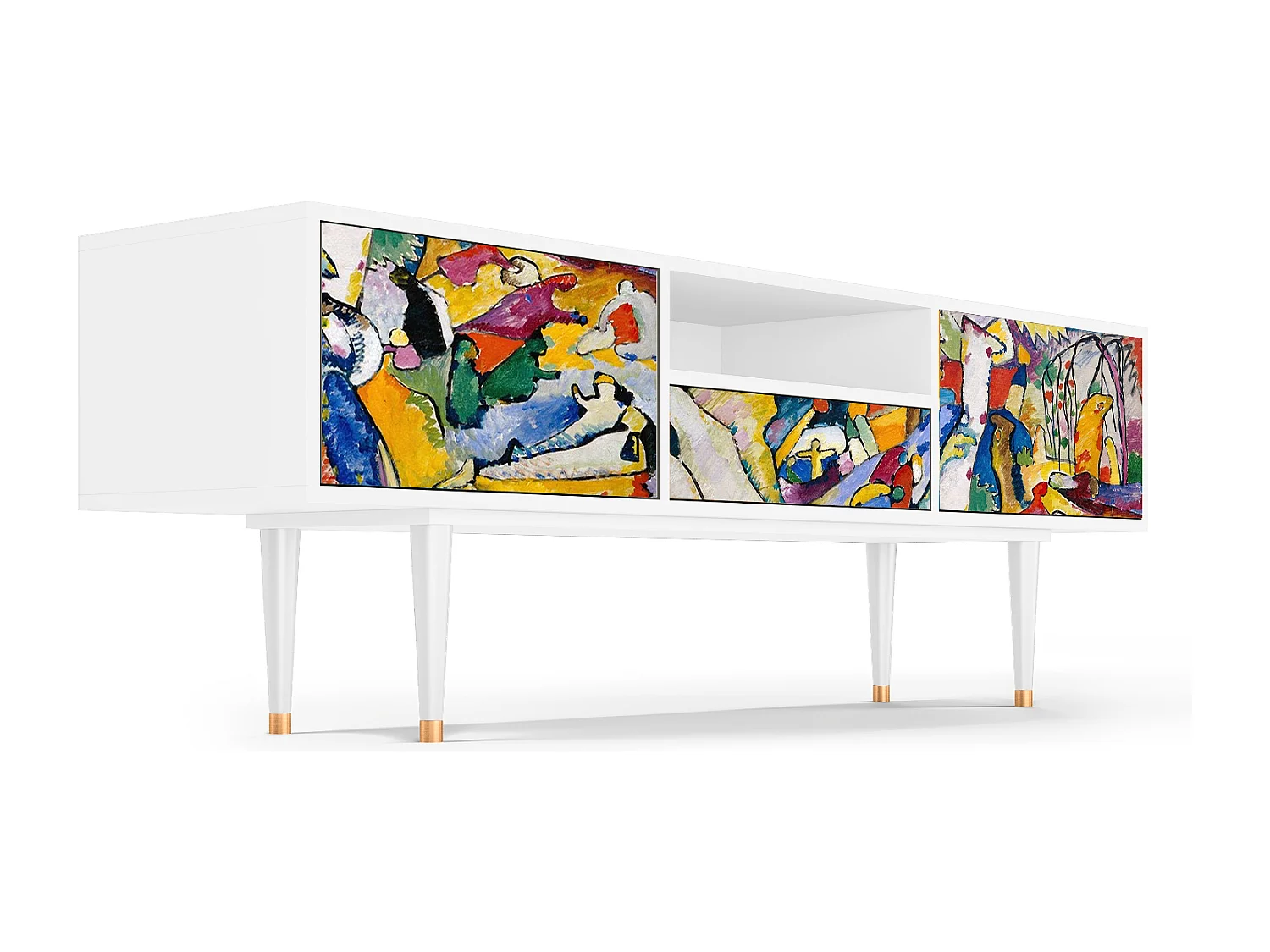 Mueble de TV - 170х59х41 cm - T6 - Improvisation 26  , Branco