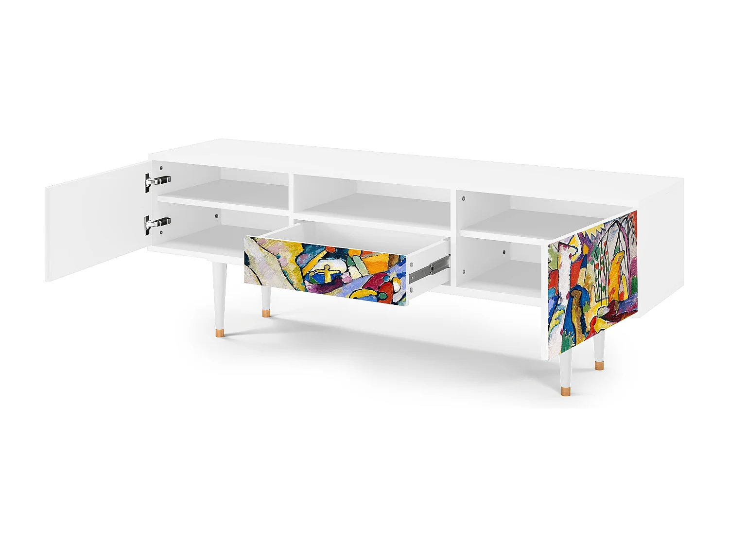 Mueble de TV - 170х59х41 cm - T6 - Improvisation 26  , Branco