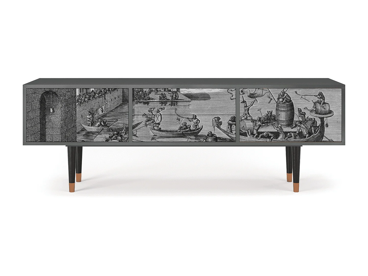 TV-meubel - 170х59х48 cm - T4 - Saint Martin, Antraciet