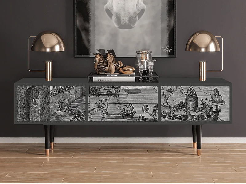 Szafka RTV - 170х59х48 cm - T4 - Saint Martin, Antracyt