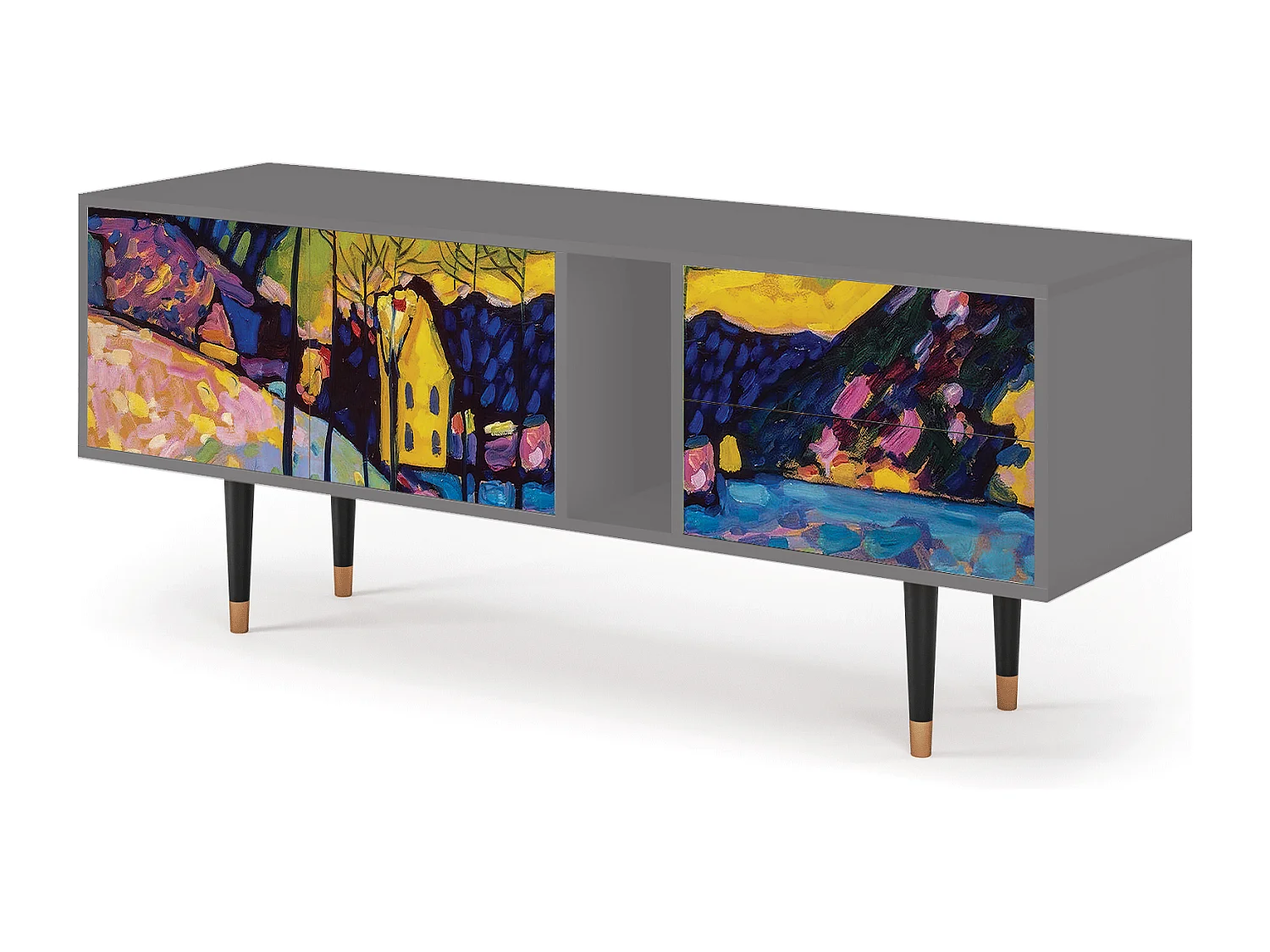 Szafka RTV - 170х69х48 cm - T1 - Winter Landscape, Szary