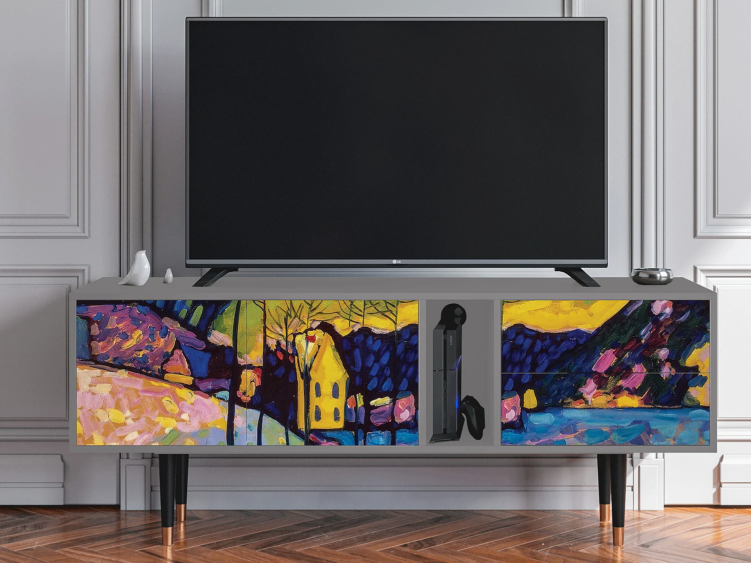 Meuble TV - 170х69х48 cm - T1 - Winter Landscape, Gris