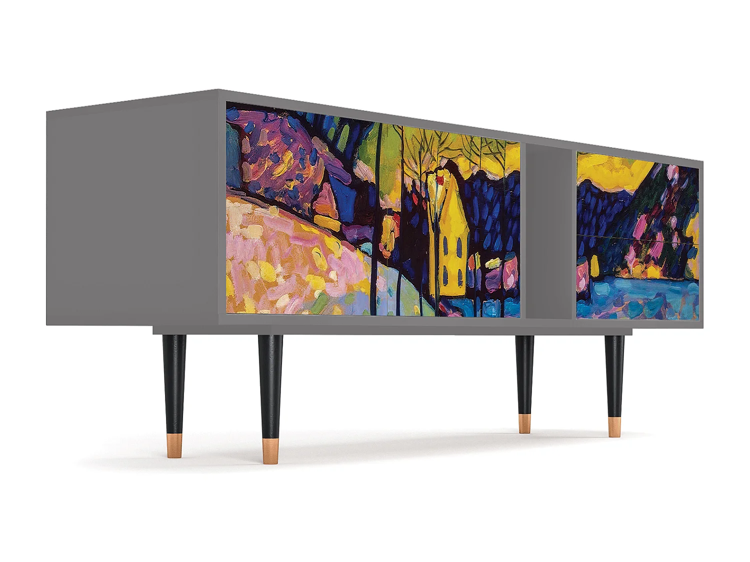 Meuble TV - 170х69х48 cm - T1 - Winter Landscape, Gris