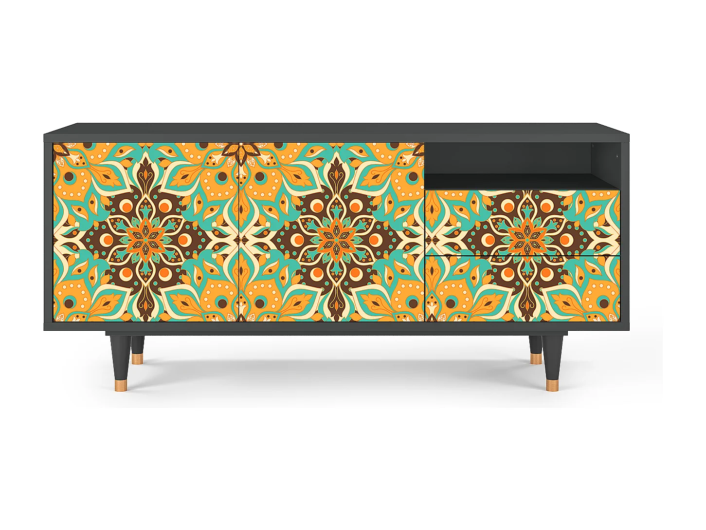 Meuble TV - 125х56х41 cm - T7 - Indian Spices, Anthracite