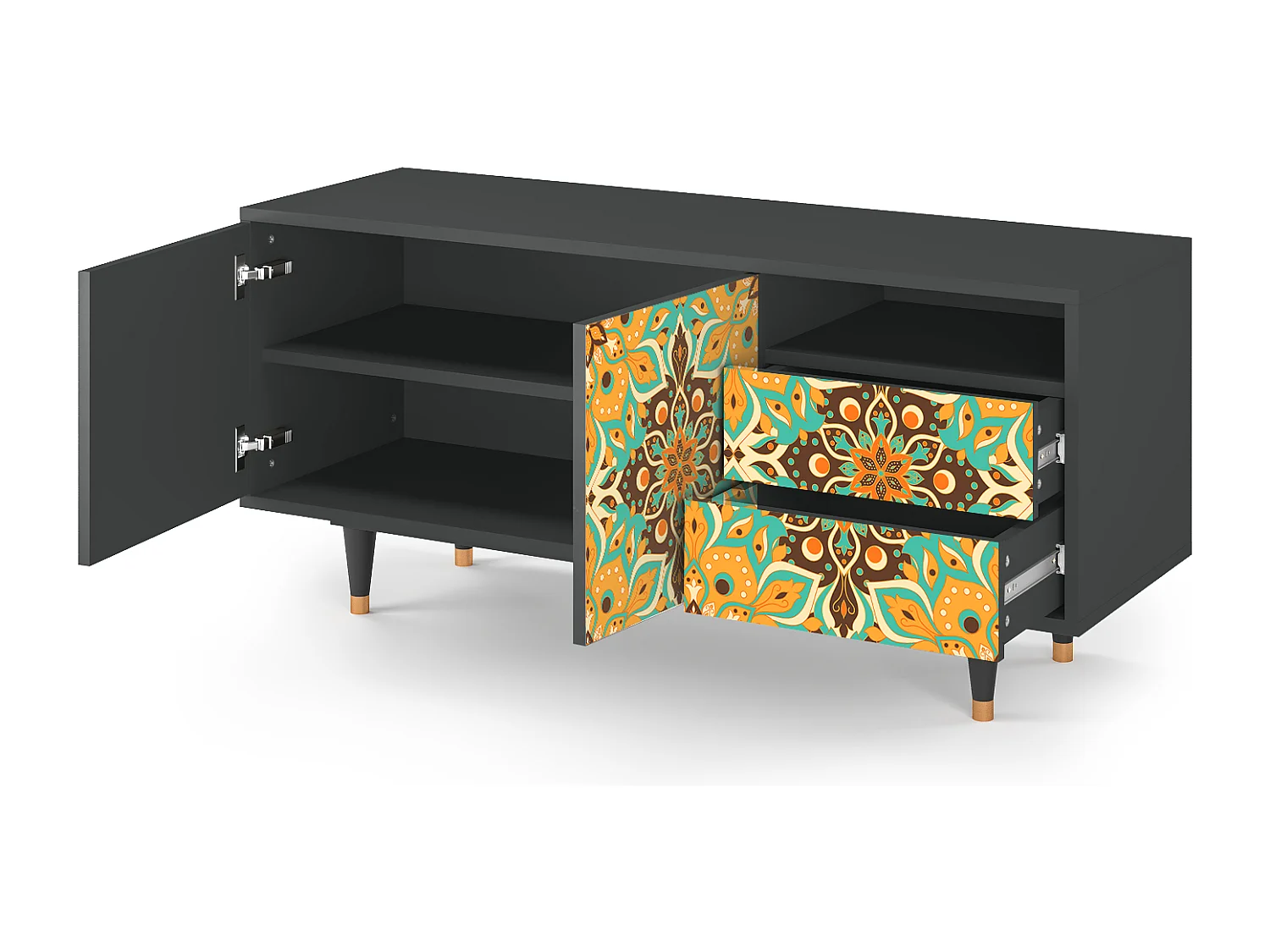 TV-meubel - 125х56х41 cm - T7 - Indian Spices, Antraciet