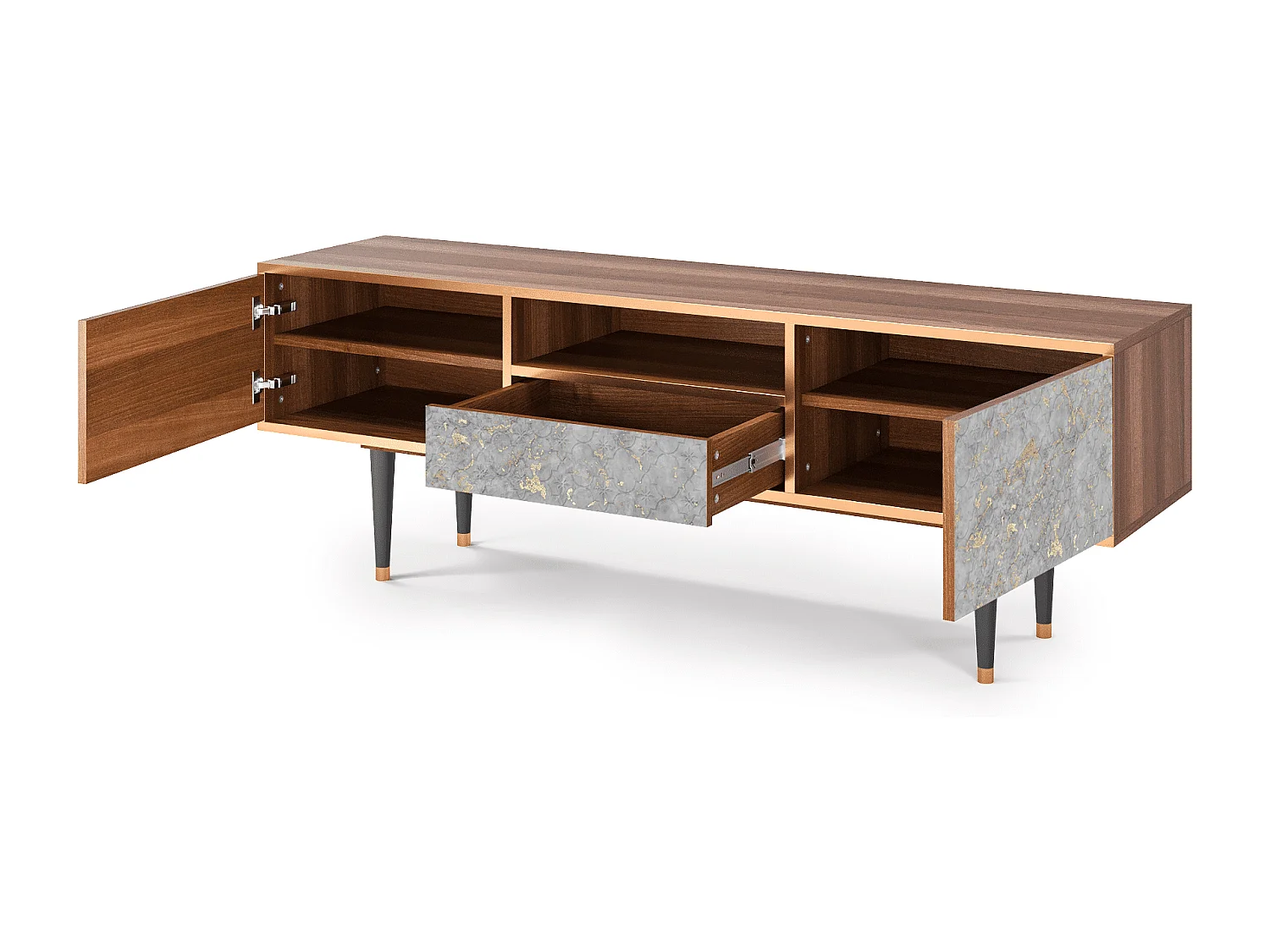 Meuble TV - 170х59х41 cm - T6 - Mariana Trench, Noyer