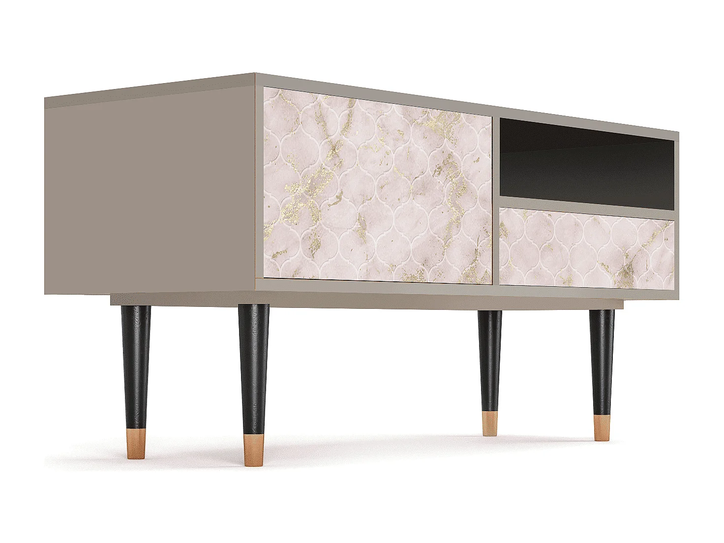 Mueble de TV - 115х59х48 cm - T3 - Dirty Roses, Areia