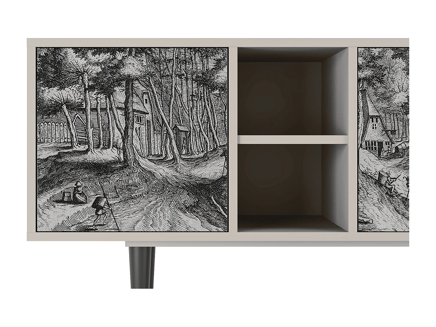 Szafka RTV - 150х69х41 cm - T5 - Rusticorum, Piaskowy