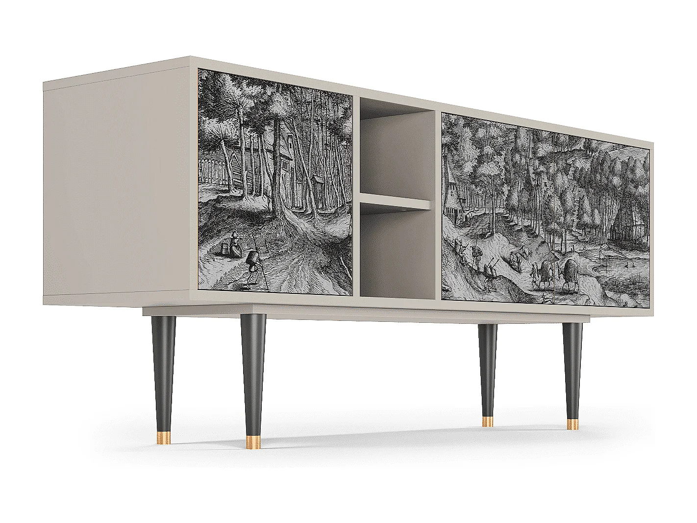 Mobile TV - 150х69х41 cm - T5 - Rusticorum, Sabbia