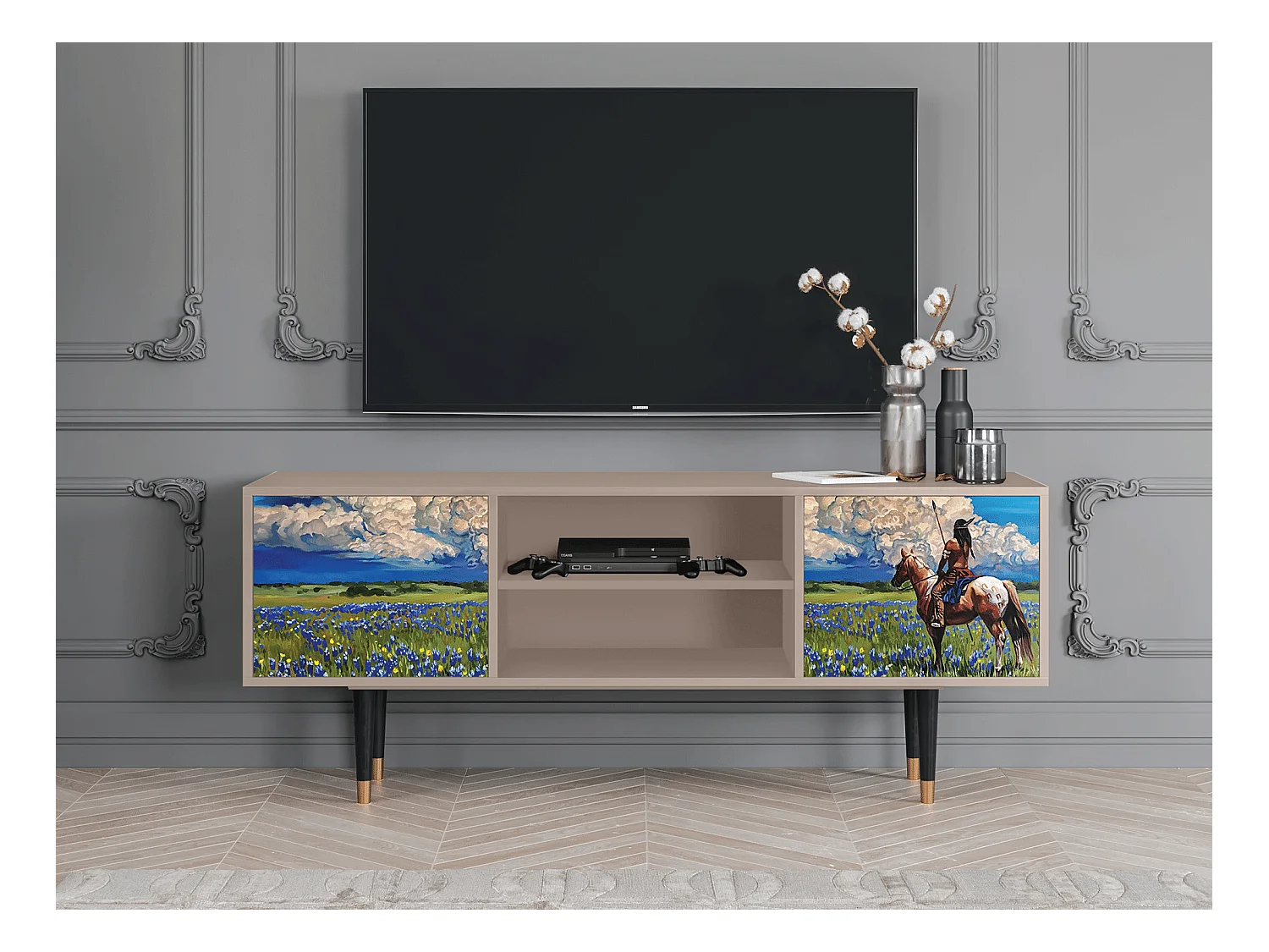 Mobile TV - 170х69х48 cm - T2 - Thunderheads by Dean, Latte