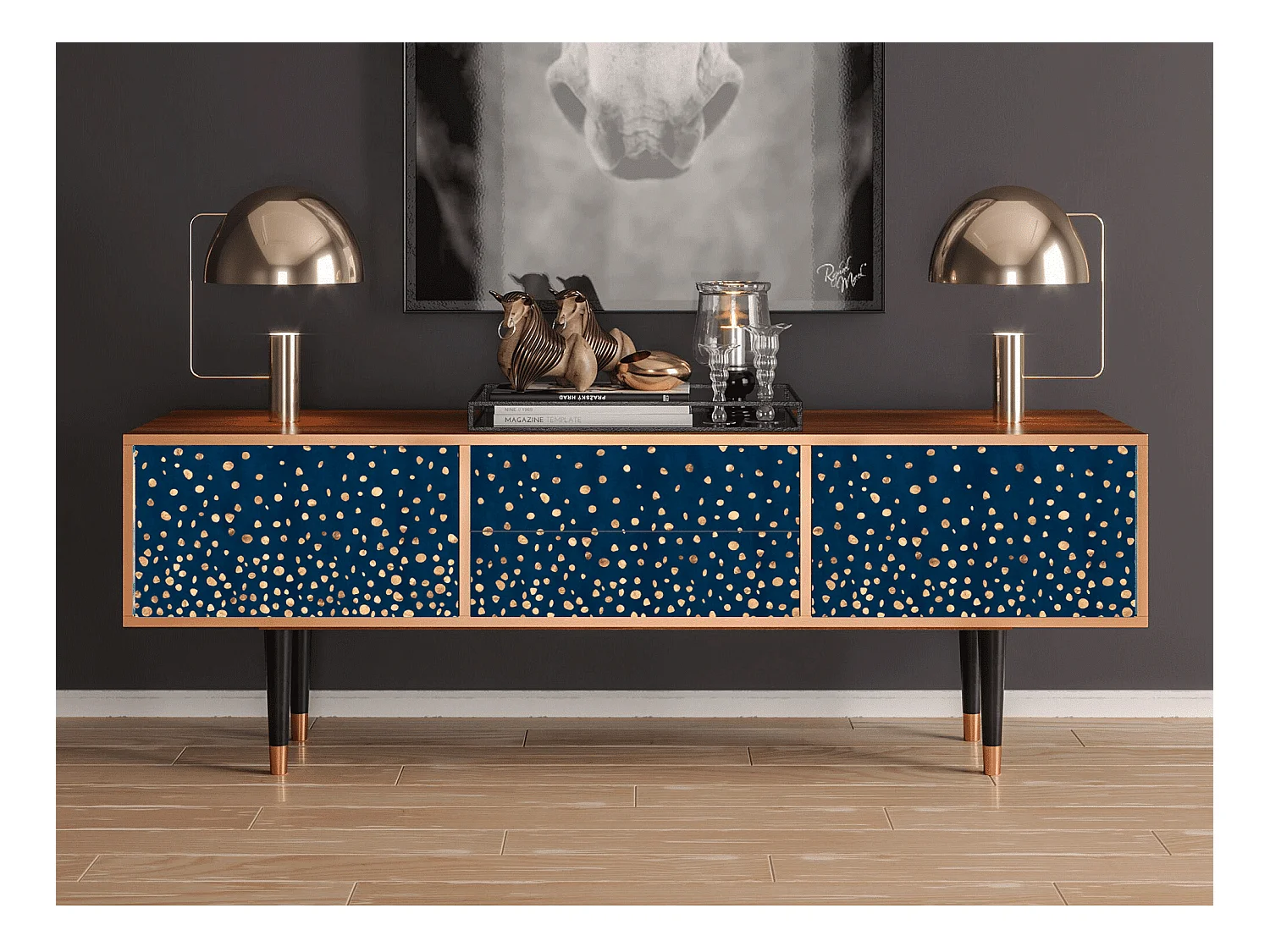 Meuble TV - 170х59х48 cm - T4 - Night Skies, Noyer