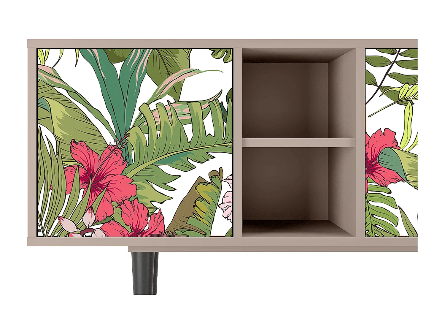 Meuble TV - 150х69х41 cm - T5 - Verdant Tropics, Latte