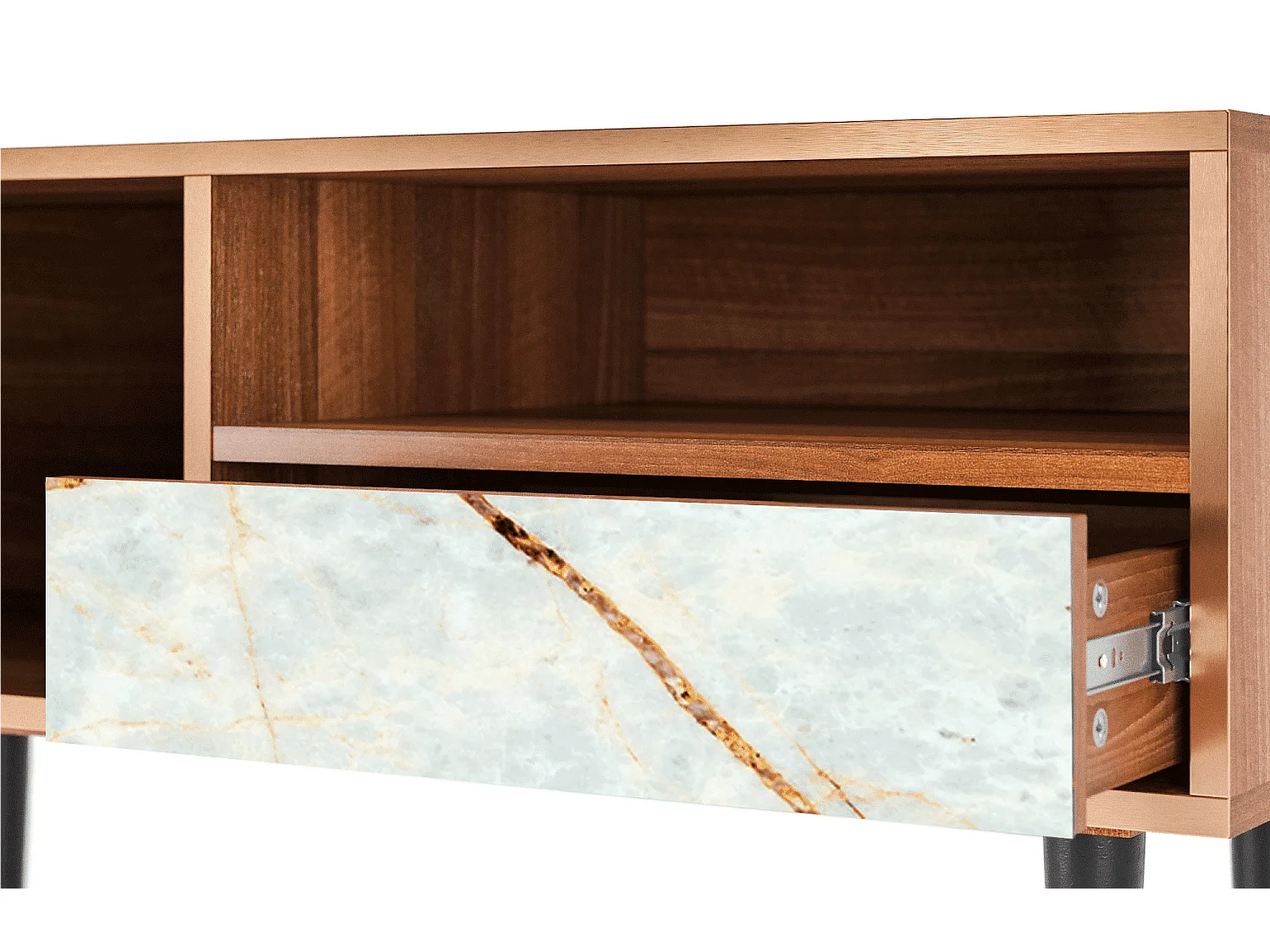 Meuble TV - 115х59х48 cm - T3 - Sabley Marble, Noyer
