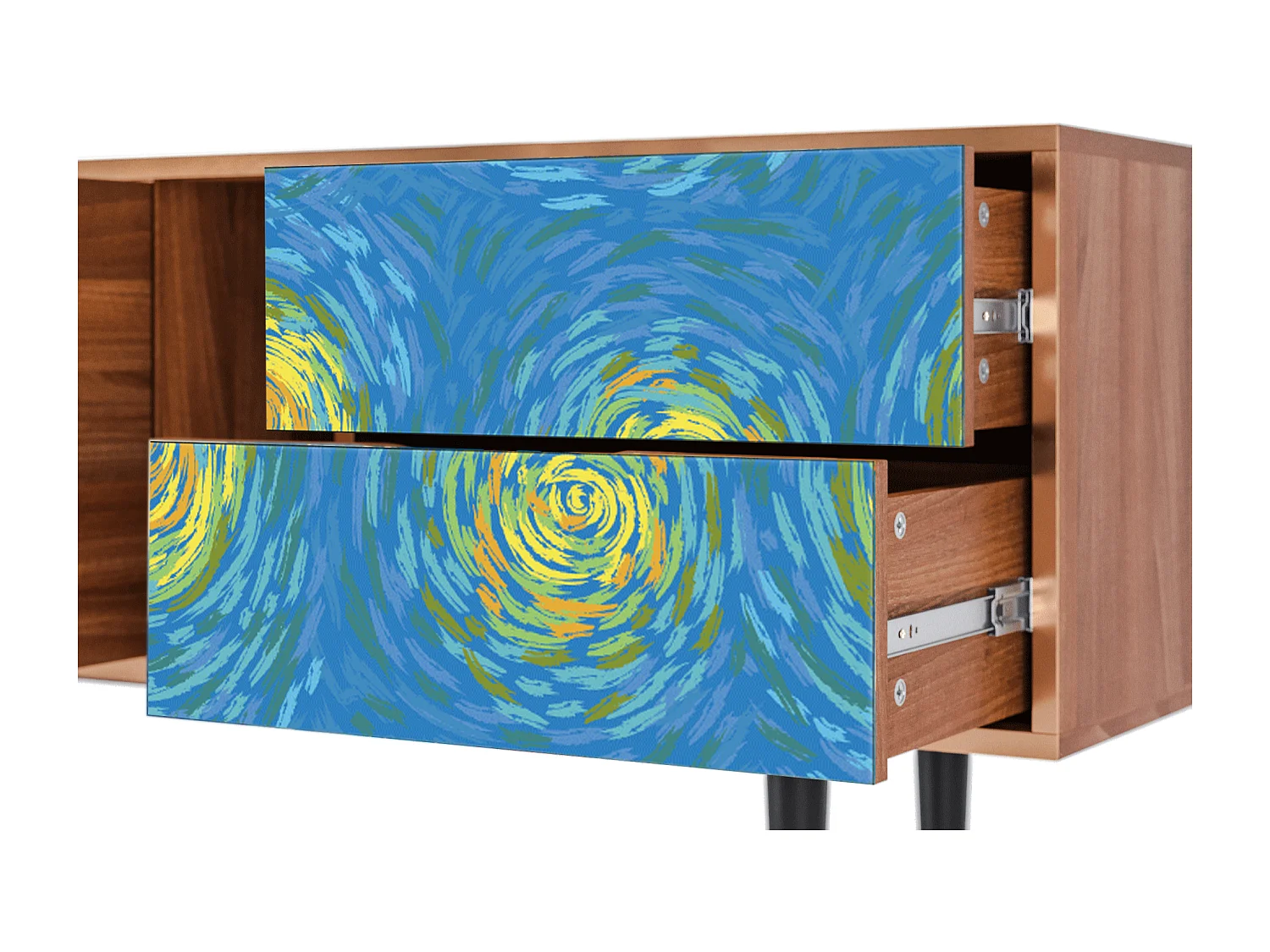 Meuble TV - 170х69х48 cm - T1 - Van Gogh Lights, Noyer