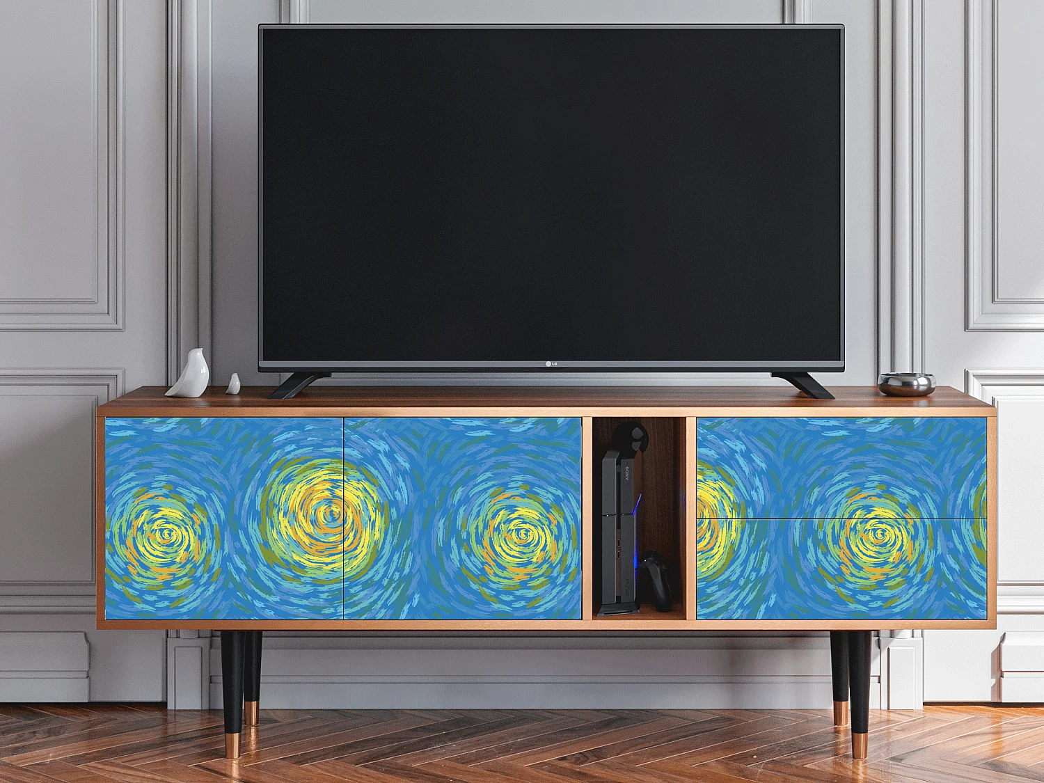 Mobile TV - 170х69х48 cm - T1 - Van Gogh Lights, Noce