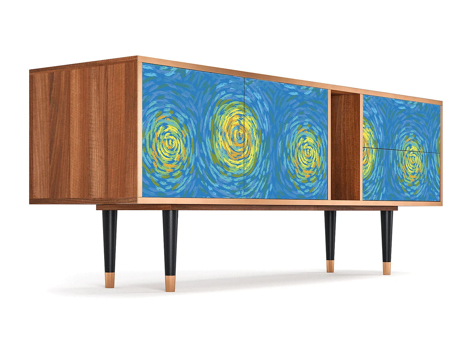 Mobile TV - 170х69х48 cm - T1 - Van Gogh Lights, Noce