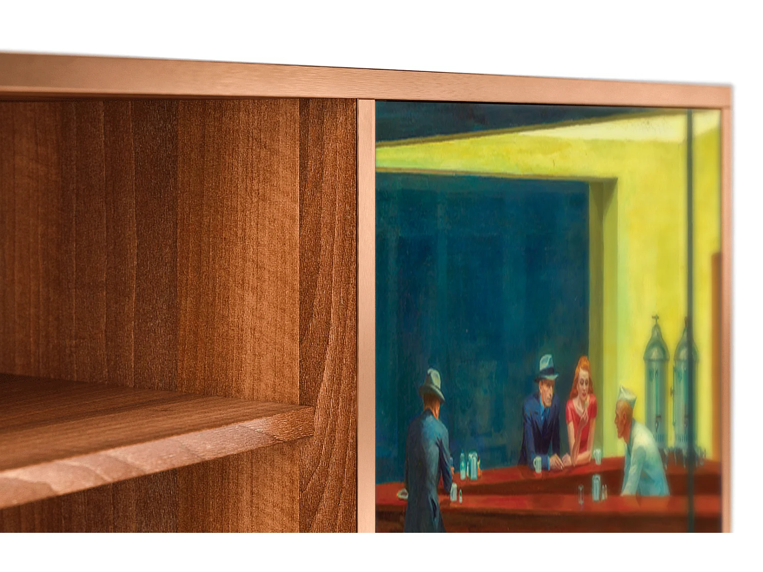 TV-Möbel - 170х69х48 cm - T2 - Nighthawks by Hopper, Walnuss