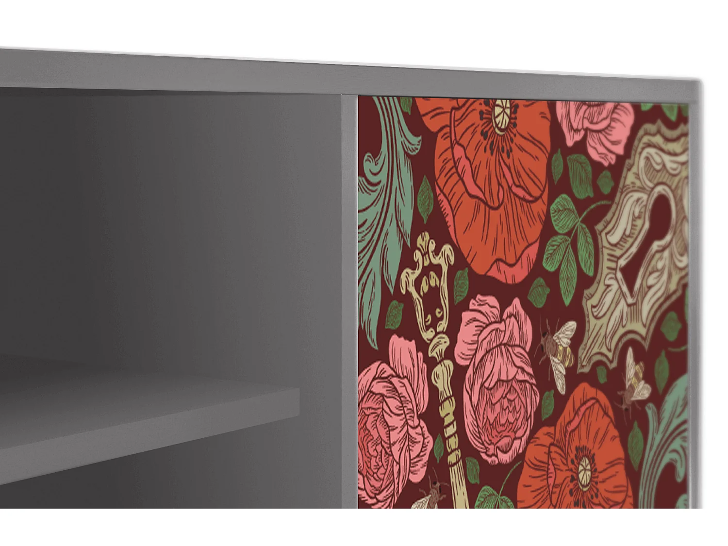 Mobile TV - 170х69х48 cm - T2 - Poppy Garden, Grigio