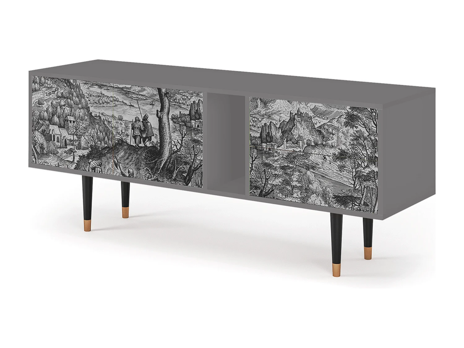 Meuble TV - 170х69х48 cm - T1 - Milites Requiescentes, Gris