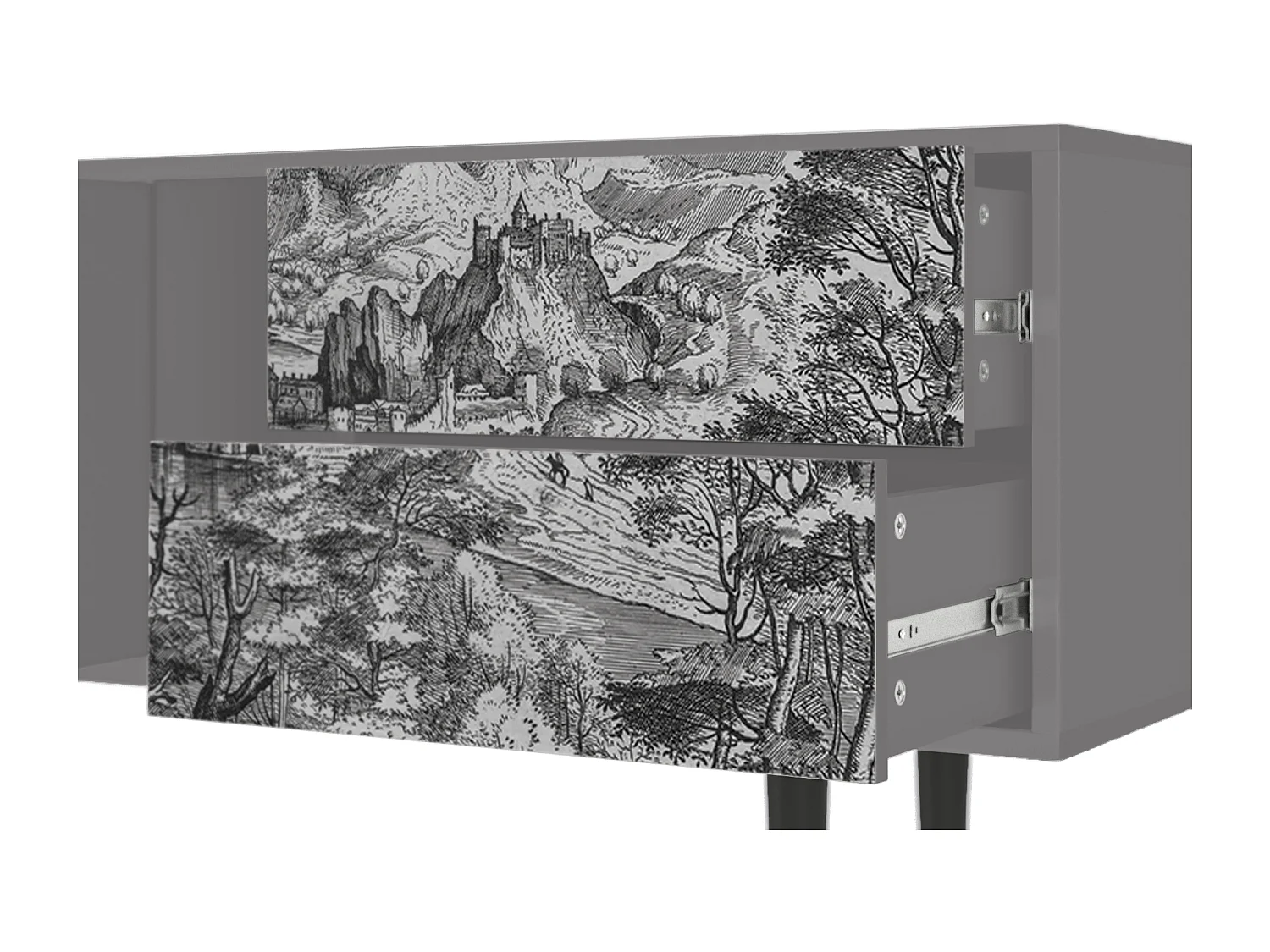 Meuble TV - 170х69х48 cm - T1 - Milites Requiescentes, Gris