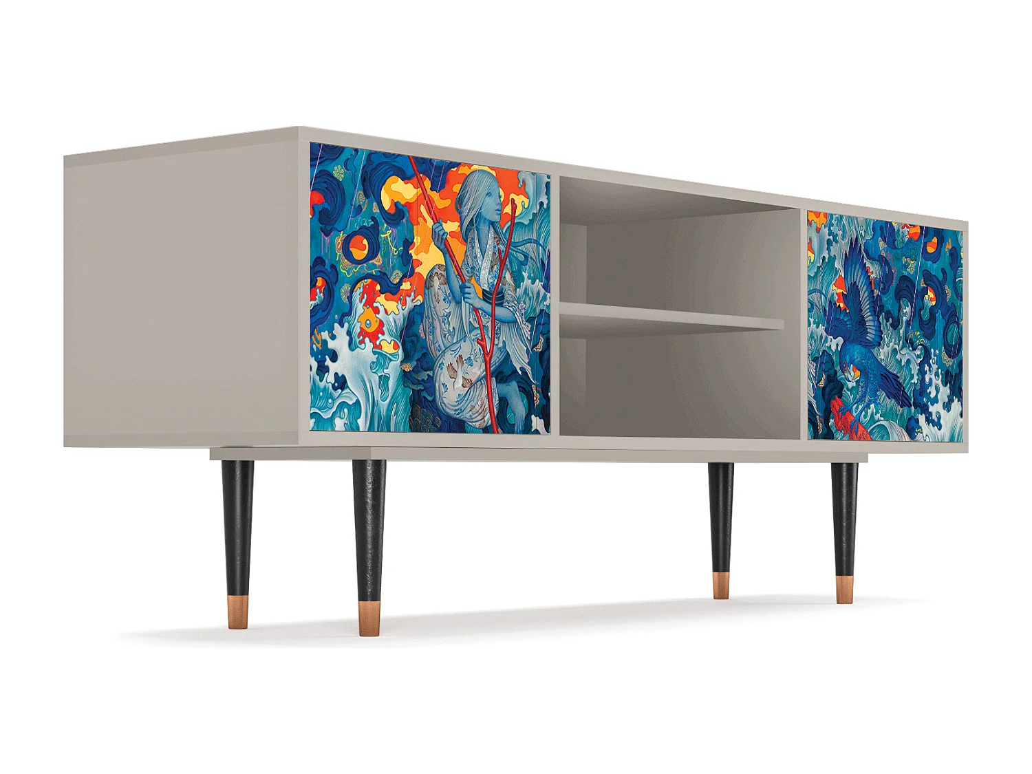 TV-Möbel - 170х69х48 cm - T2 - The Girl - James Jean, Sand