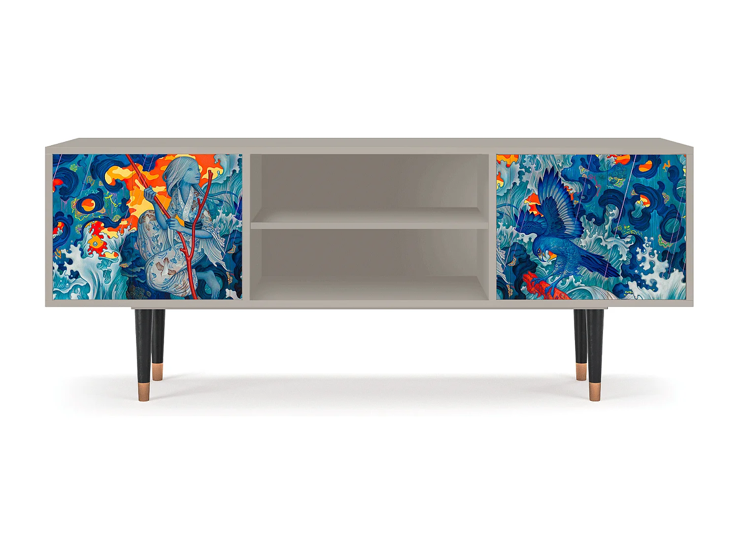 TV-meubel - 170х69х48 cm - T2 - The Girl - James Jean, Zand