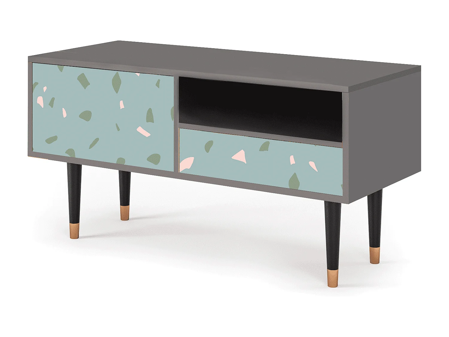 Mobile TV - 115х59х48 cm - T3 - Blue Drops, Grigio