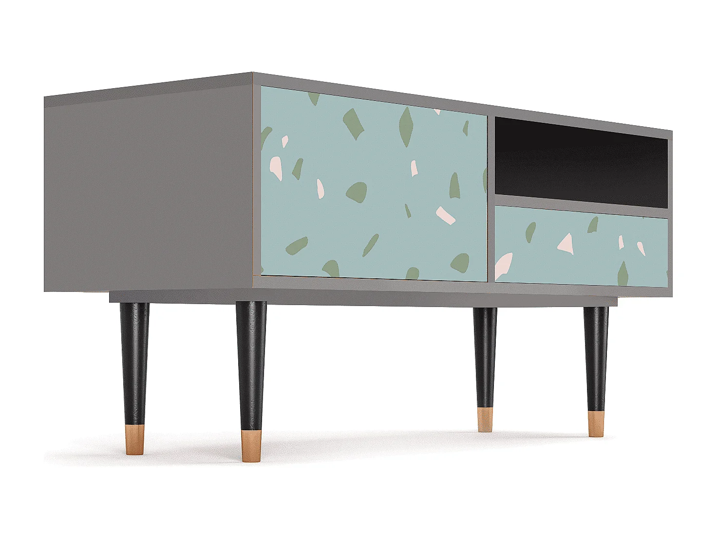 Mobile TV - 115х59х48 cm - T3 - Blue Drops, Grigio