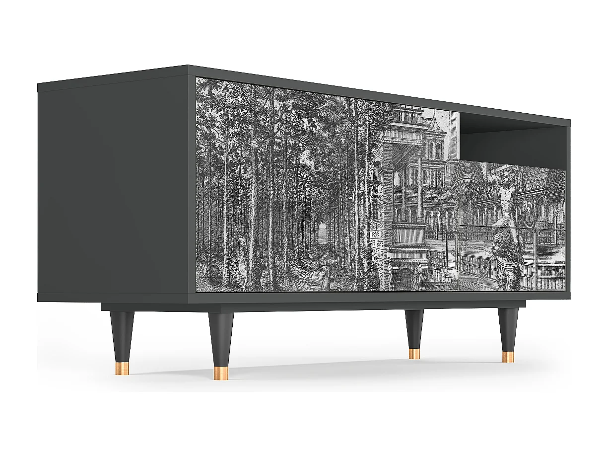 Meuble TV - 125х56х41 cm - T7 - View of the Piazza, Anthracite