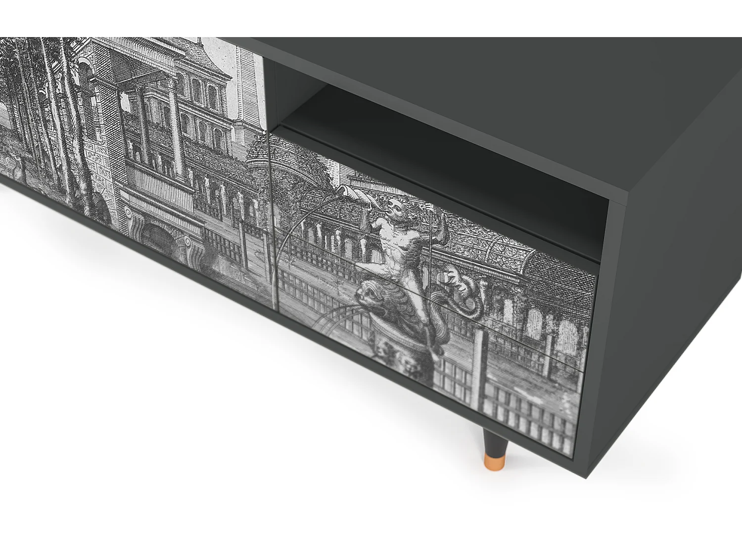 Meuble TV - 125х56х41 cm - T7 - View of the Piazza, Anthracite