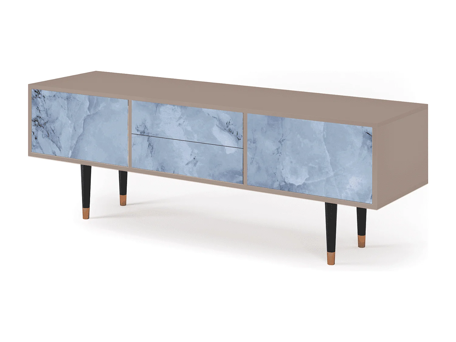 Szafka RTV - 170х59х48 cm - T4 - Feather Ice, Latte