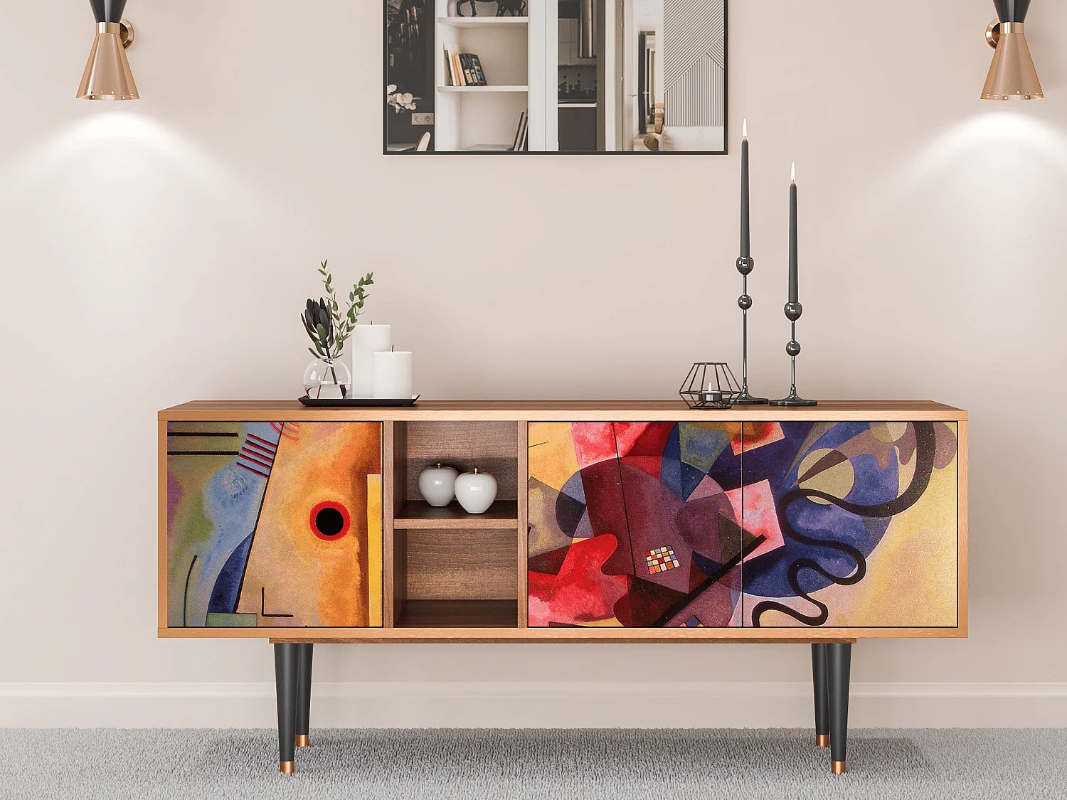 Mobile TV - 150х69х41 cm - T5 - Modern Art, Noce