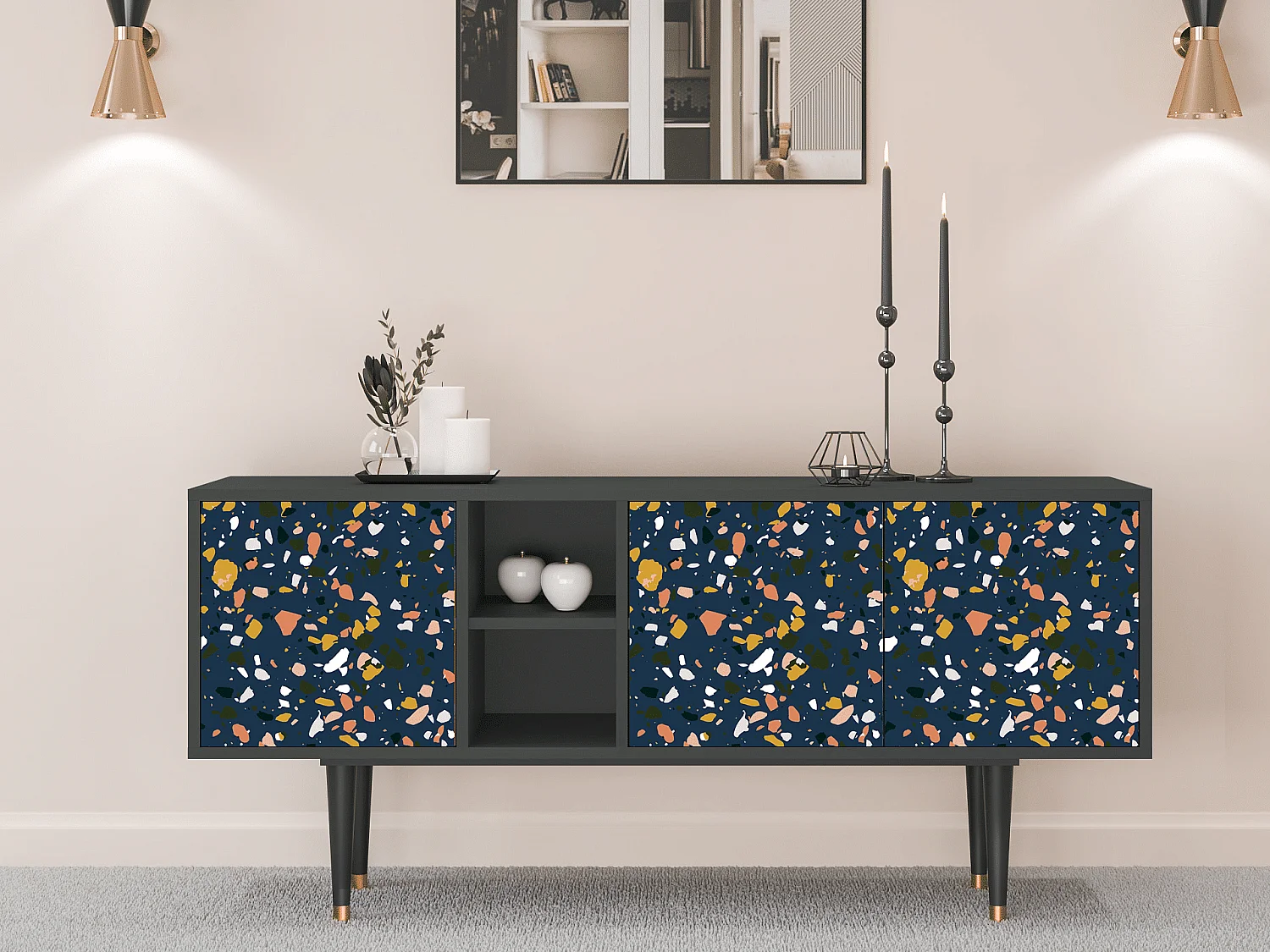 Meuble TV - 150х69х41 cm - T5 - Night Sky Langhterns, Anthracite