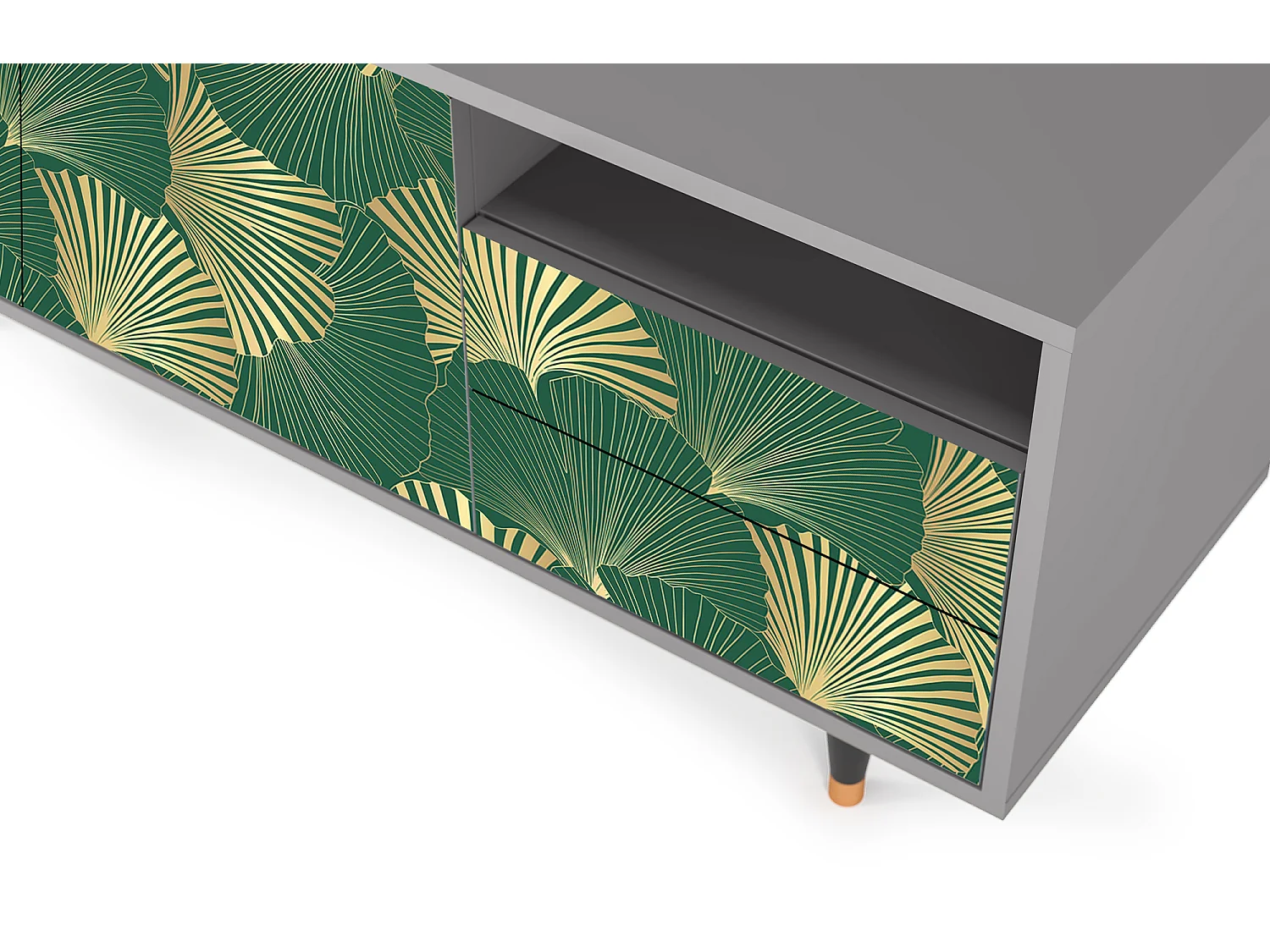 TV-meubel - 125х56х41 cm - T7 - Gold Ginkgo, Grijs