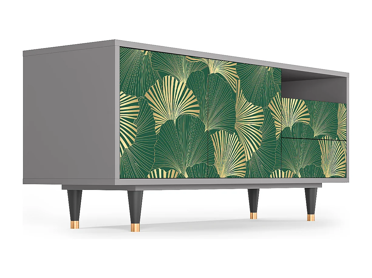 TV-meubel - 125х56х41 cm - T7 - Gold Ginkgo, Grijs