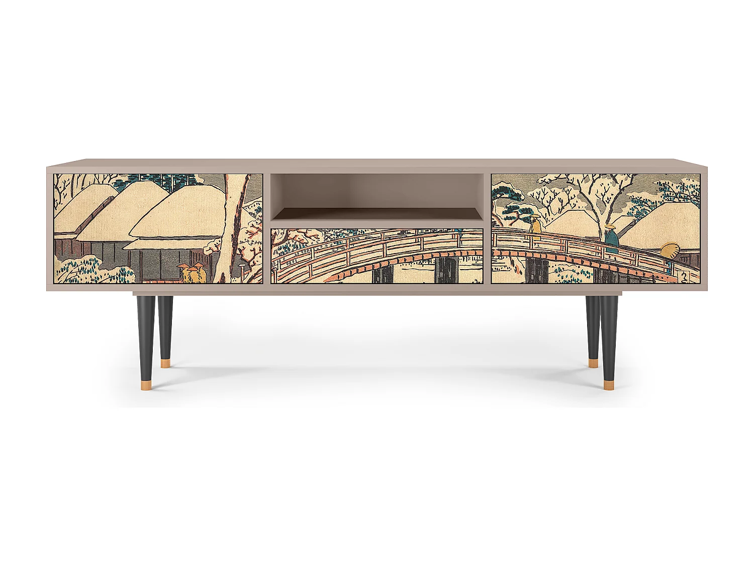 Mueble de TV - 170х59х41 cm - T6 - Katabira River, Latte