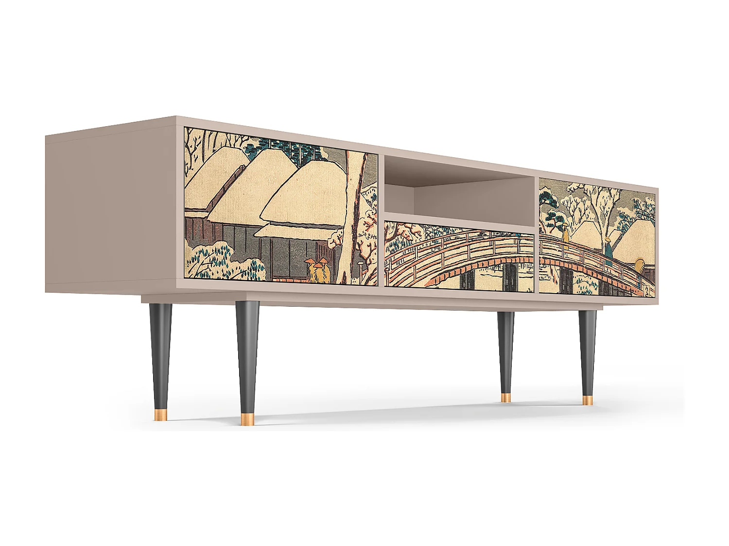 Mueble de TV - 170х59х41 cm - T6 - Katabira River, Latte