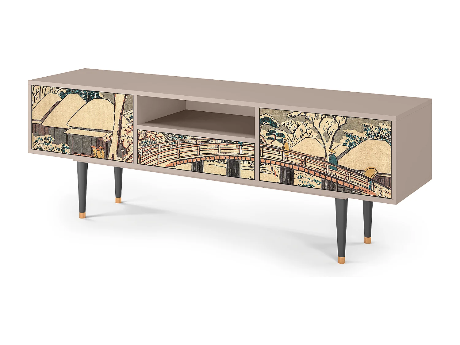 Mueble de TV - 170х59х41 cm - T6 - Katabira River, Latte