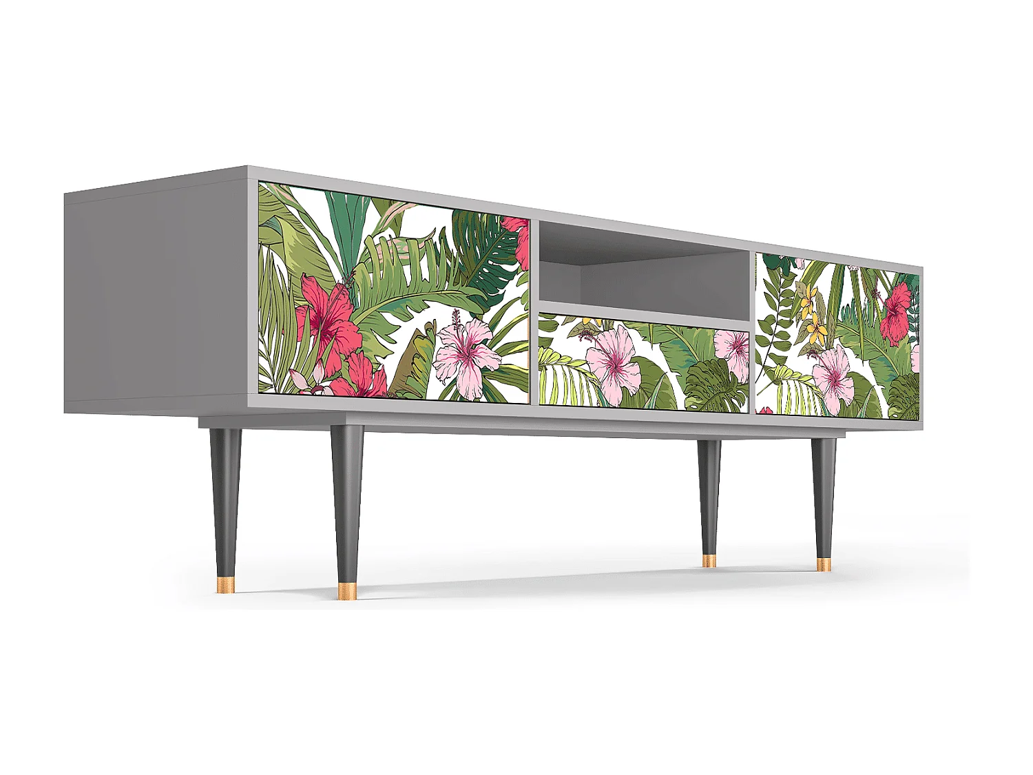 Meuble TV - 170х59х41 cm - T6 - Verdant Tropics, Gris