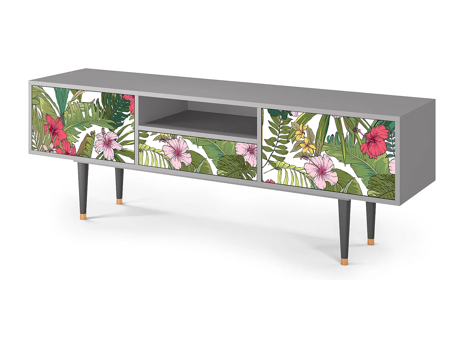 Meuble TV - 170х59х41 cm - T6 - Verdant Tropics, Gris